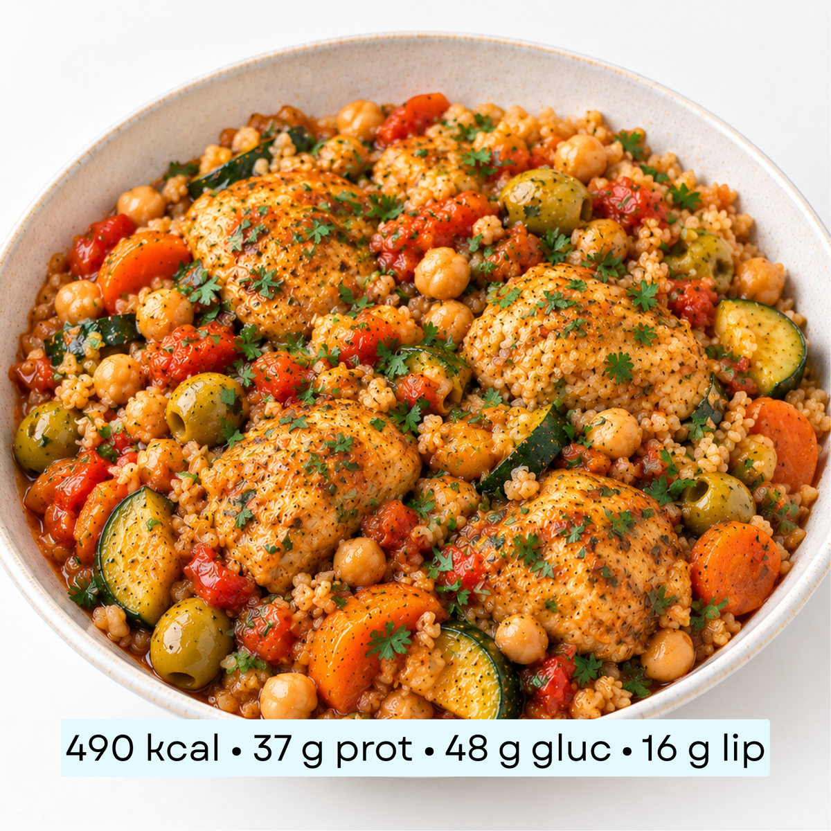 Diet - Boulgour, Poulet aux Olives & Légumes Méditerranéens