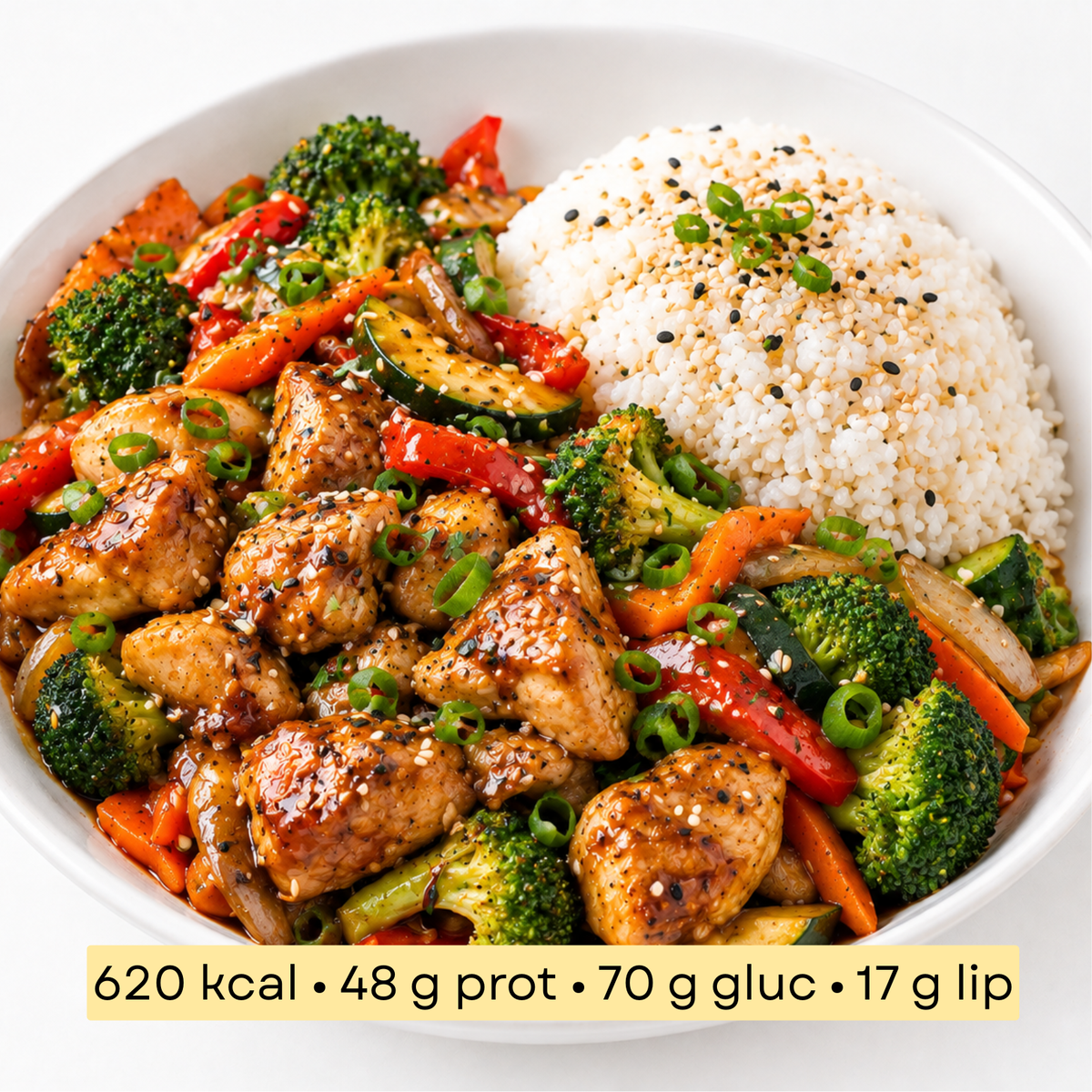 Sport - Riz Asiatique, Poulet Teriyaki & Légumes Wok