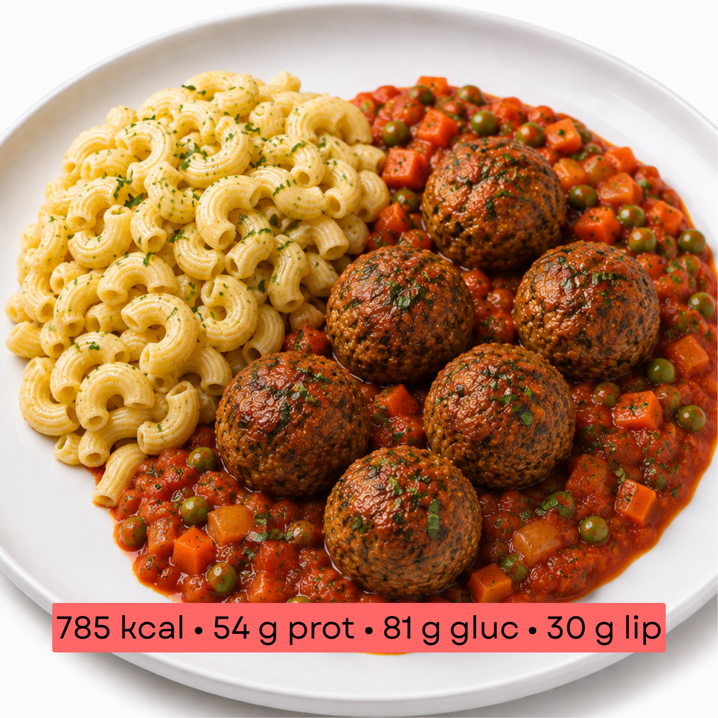 Masse - Boulettes de viande, sauce tomate basilic et macaroni