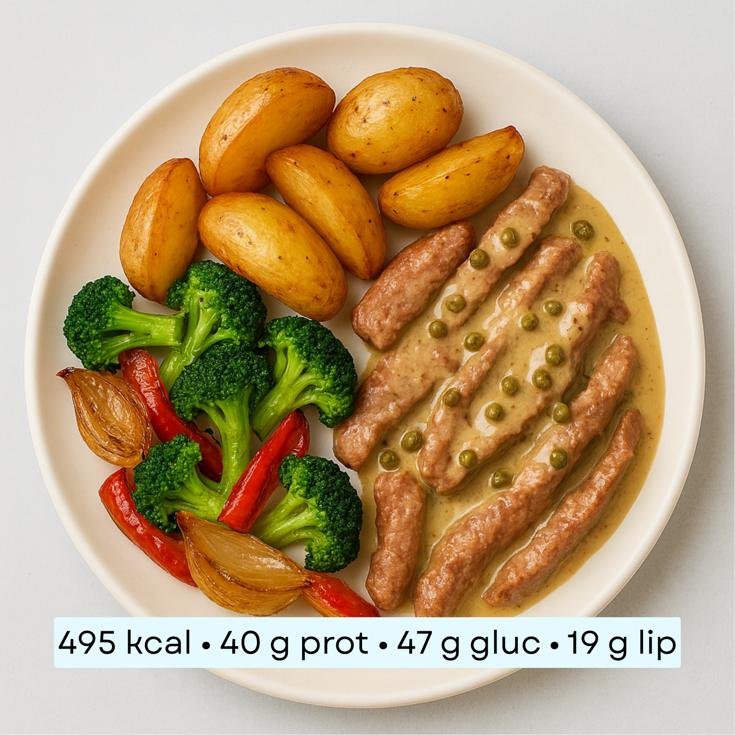 Diet - Émincé de bœuf sauce poivrée & pommes de terre rôties