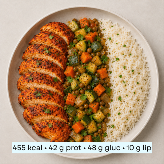 Diet - Poulet Tandoori, Riz Parfumé & Légumes aux Épices