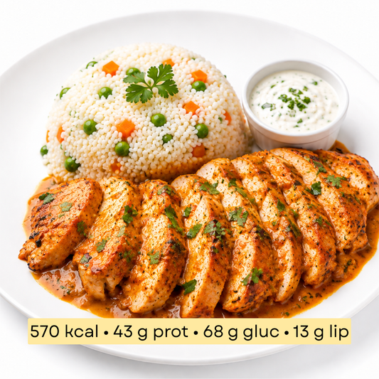 Sport - Riz, petits pois & carottes, poulet tandoori