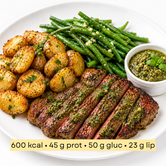 Sport - Steak de Bœuf Pesto, Pommes de Terre & Haricots Princesse