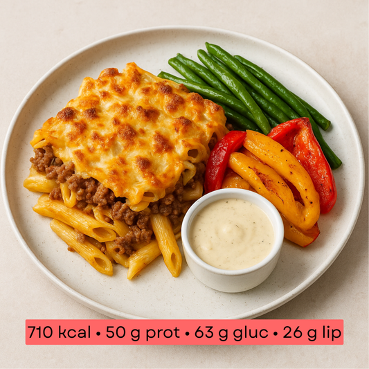 Masse - Gratin de penne au boeuf & parmesan
