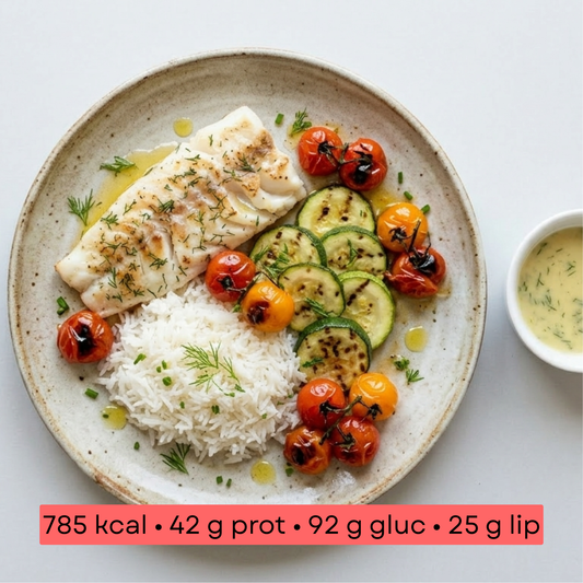 Masse - Filet de Cabillaud, Riz Thaï & Courgettes