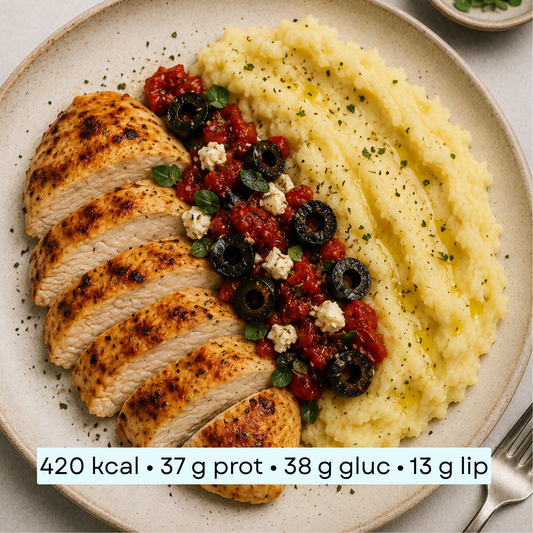 Diet - Poulet grillé façon méditerranéenne & écrasé de pommes de terre