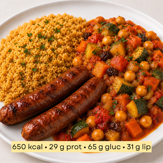 Sport - Boulgour, légumes façon couscous et merguez