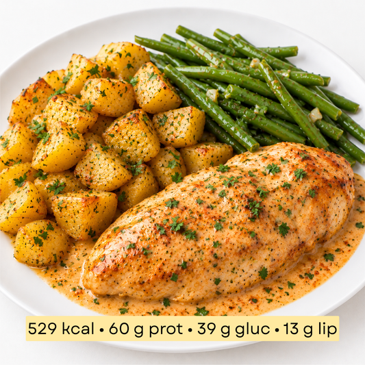 Sport - Poulet crémeux au paprika, pommes de terre & haricots verts