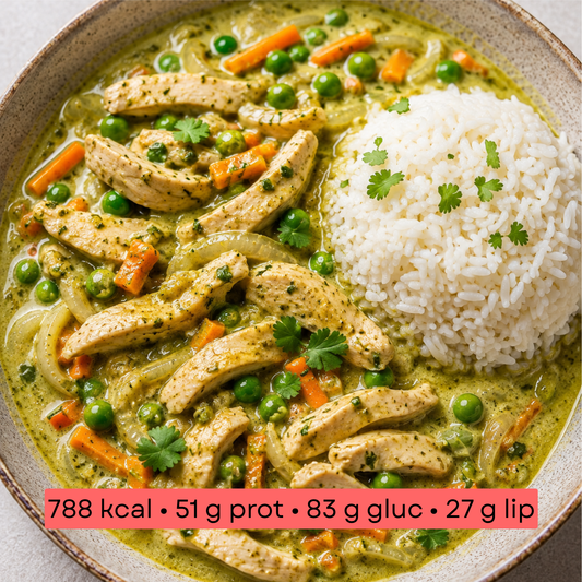 Masse - Riz curry vert, poulet