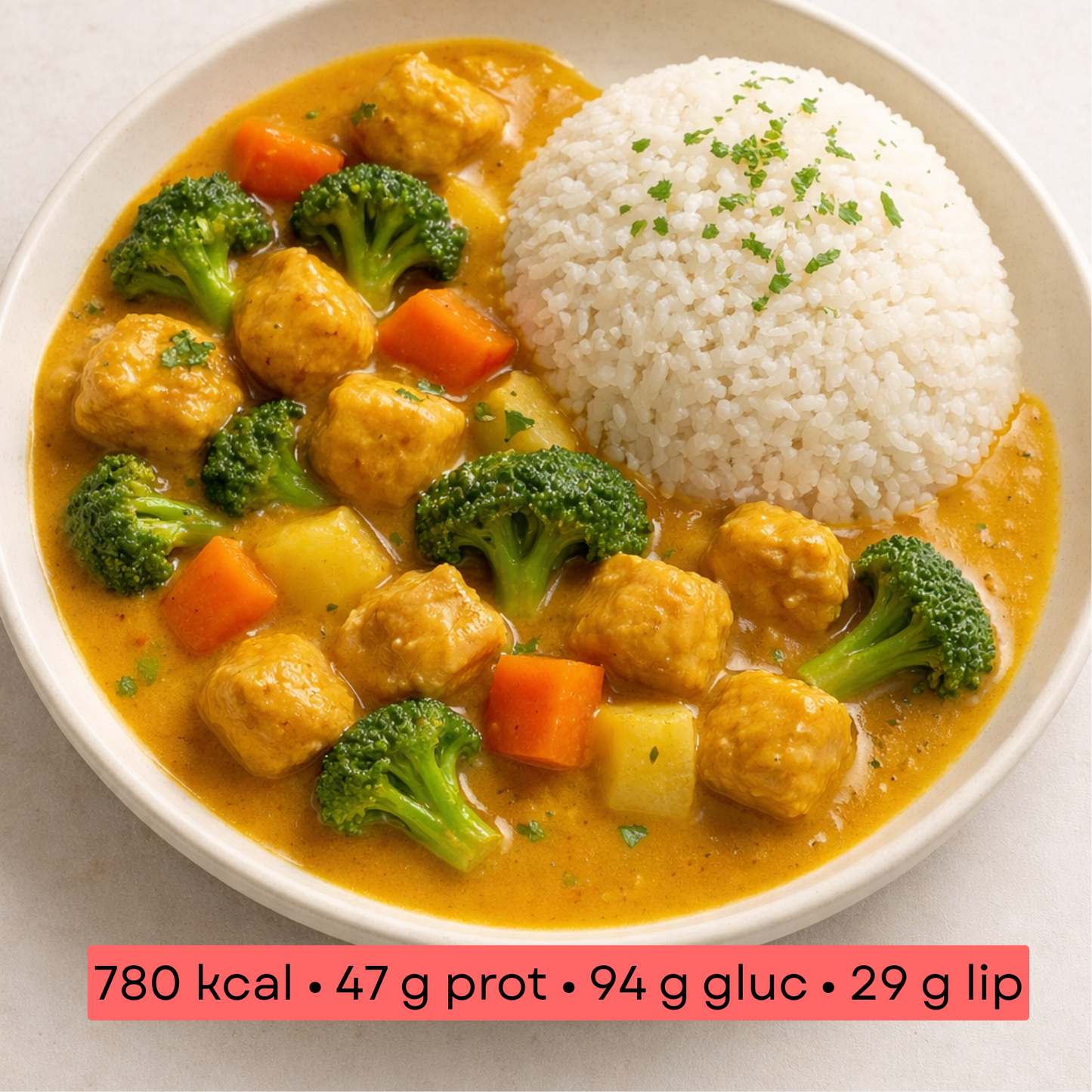 Masse - Curry de poulet au lait de coco & riz basmati