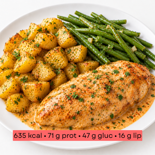 Masse - Poulet crémeux au paprika, pommes de terre & haricots verts