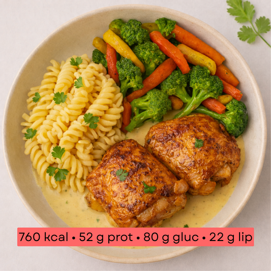 Masse - Poulet grillé, fusilli & légumes croquants
