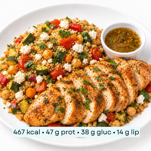Diet - Boulgour méditerranéen au poulet, légumes & feta