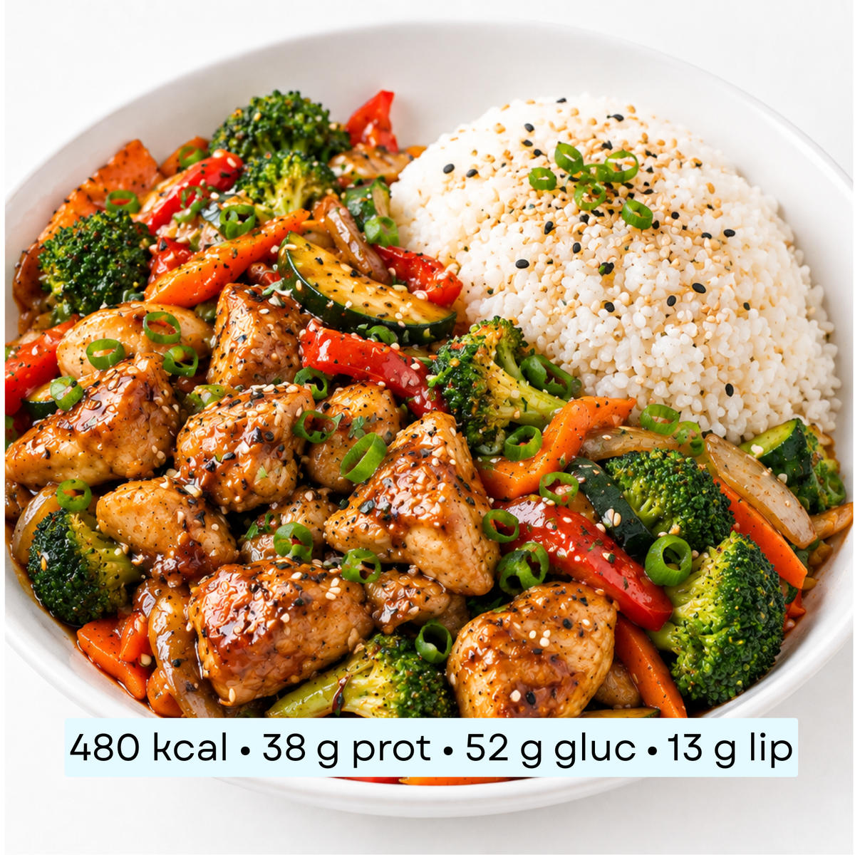 Diet - Riz Asiatique, Poulet Teriyaki & Légumes Wok