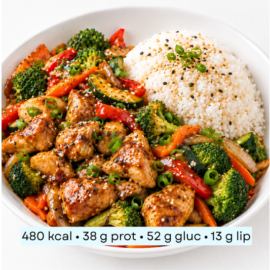 Diet - Riz Asiatique, Poulet Teriyaki & Légumes Wok