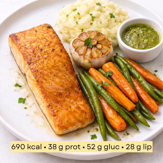 Sport - Filet de saumon & écrasé de pommes de terre à la ciboulette