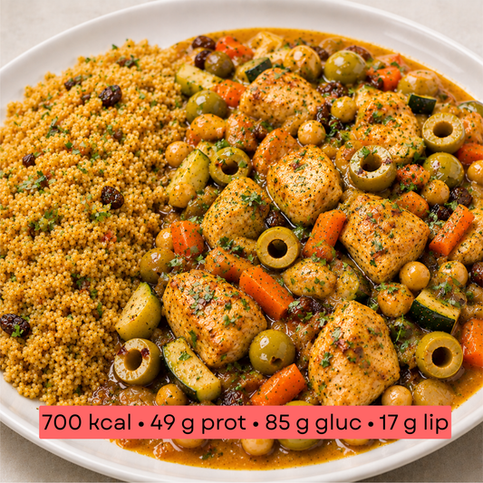Masse - Boulgour, poulet aux olives & légumes