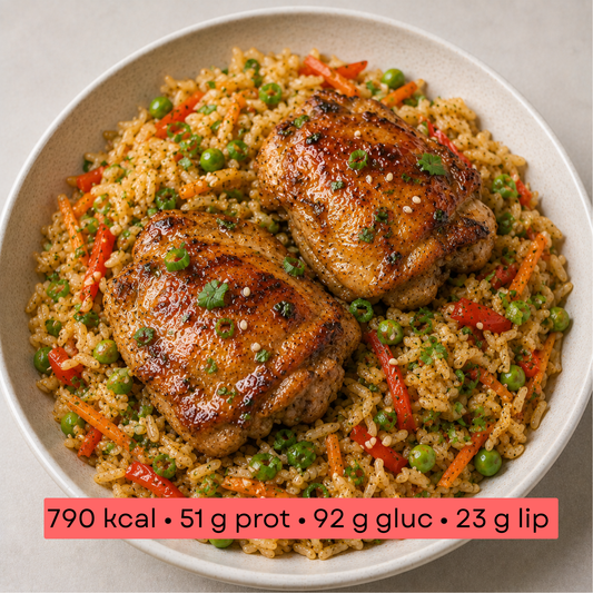 Masse - Riz Asiatique au Poulet Mariné au Gingembre