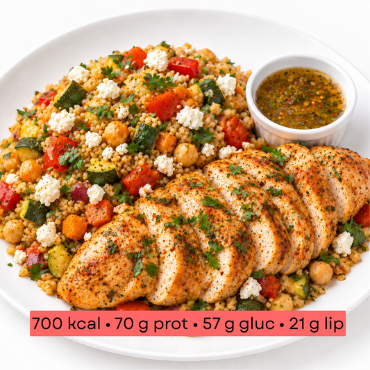 Masse - Boulgour méditerranéen au poulet, légumes & feta
