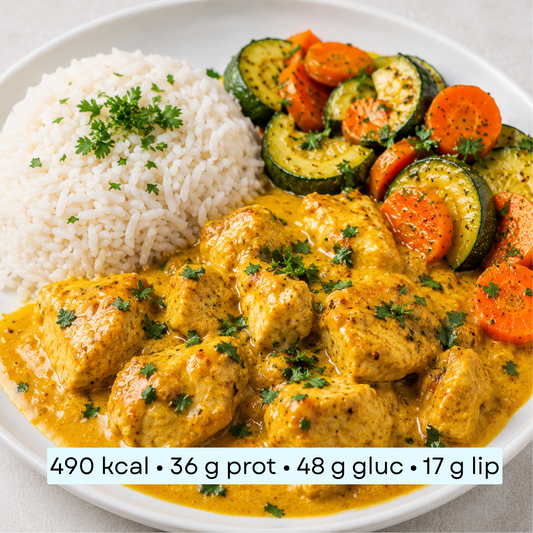 Diet - Poulet curry, riz basmati & légumes sautés