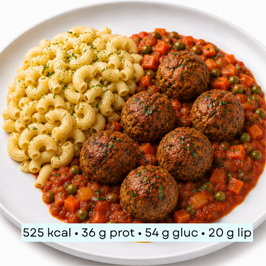 Diet - Boulettes de viande, sauce tomate basilic et macaroni
