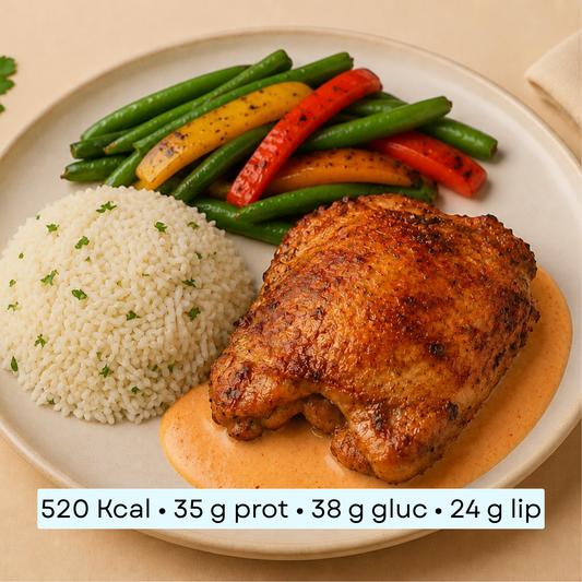 Diet - Poulet rôti paprika & riz gourmand aux légumes grillés