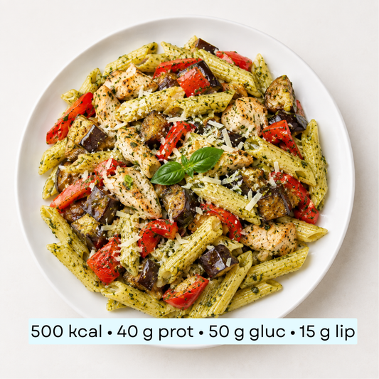 Diet - Penne pesto au poulet et legumes