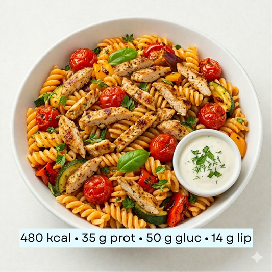 Diet - Fusilli au poulet & légumes méditerranéens rôtis