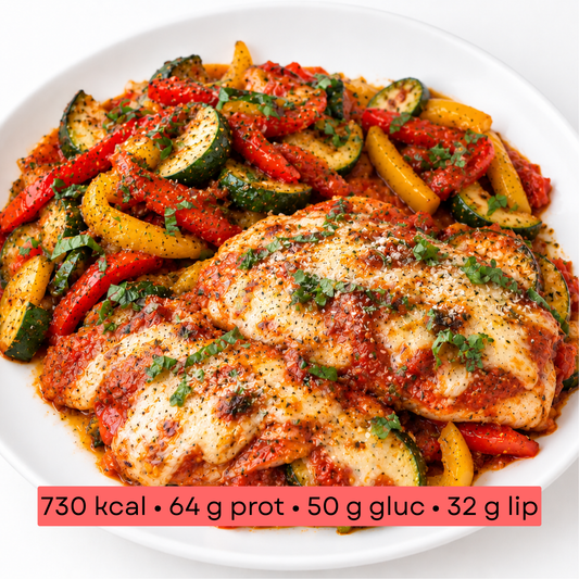 Masse - Poulet Parmigiana, Poivrons, Courgettes & Pesto Rosso