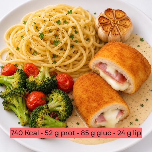 Masse - Cordon bleu maison & spaghetti à la crème légère