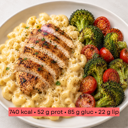 Masse - Mac and cheese léger, poulet grillé