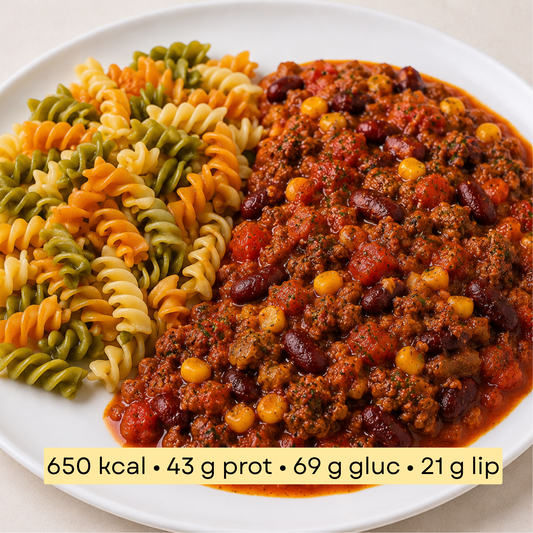 Sport - Chili con carne, spirelli tricolores