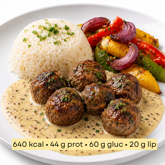Sport - Boulette de viande, riz basmati & légumes méditerranéennes
