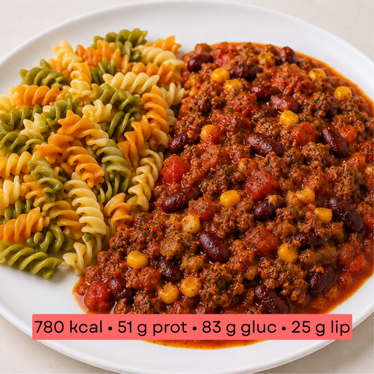 Masse - Chili con carne, spirelli tricolores