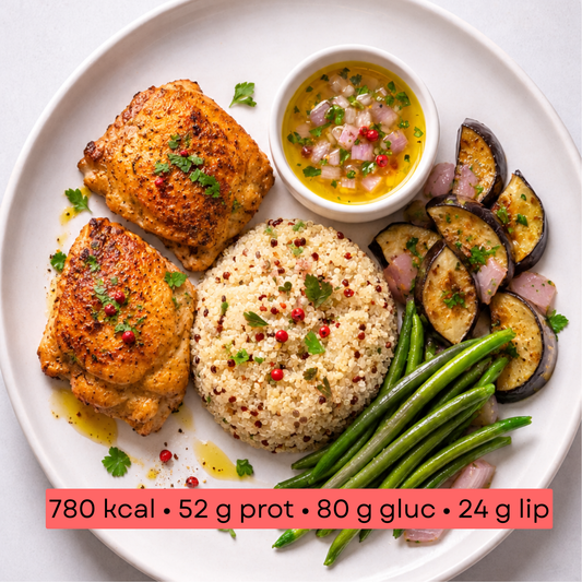 Masse - Poulet grillé, quinoa & légumes rôtis