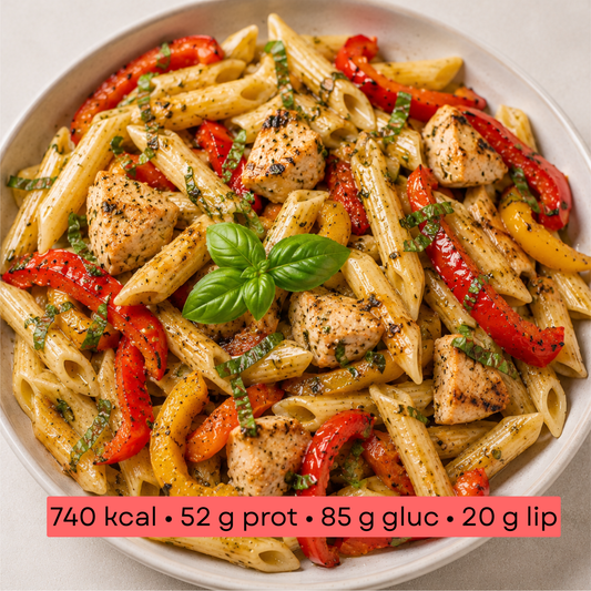 Masse - Penne au Poulet & Basilic, poivrons rôtis