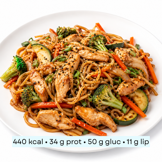 Diet - Nouilles au poulet et légumes sautés