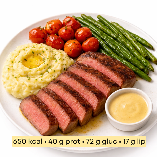 Sport - Ecrasé de pomme de terre au bœuf émincé et legumes