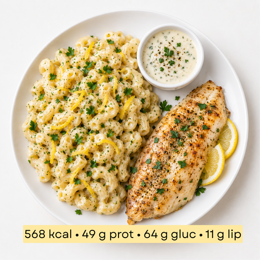 Sport - Macaroni au poisson blanc, sauce crémeuse au poivre
