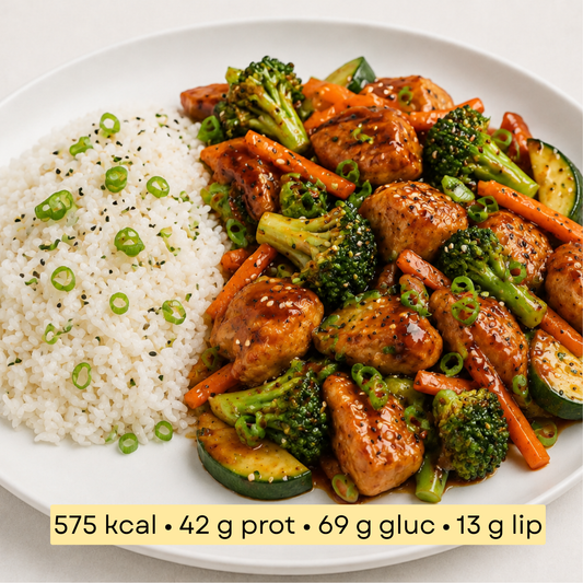 Sport - Poulet teriyaki, riz asiatique et légumes croquants