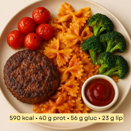 Sport - Steak de bœuf façon steakhouse, farfalle