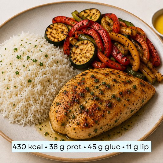 Diet - Poulet aux Herbes, Riz Basmati & Légumes Grillés