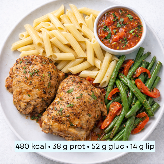 Diet - Poulet grillé sauce tomate basilic, penne