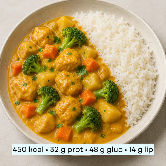 Diet - Curry de poulet doux, riz & légumes
