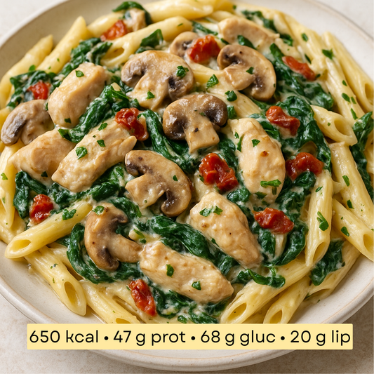 Sport - Penne crémeux poulet, épinards & champignons