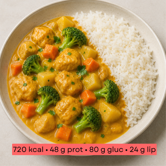 Masse - Curry de poulet doux, riz & légumes