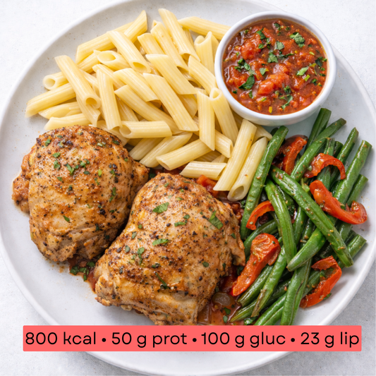 Masse - Poulet grillé sauce tomate basilic, penne