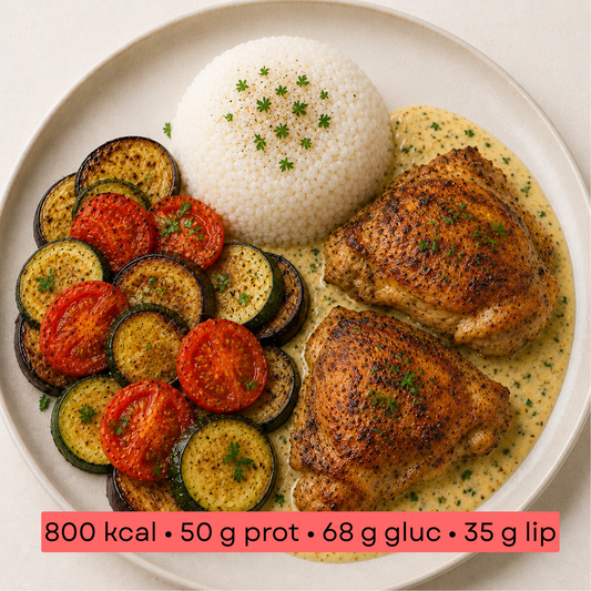 Masse - Rôti de poulet, riz & légumes méditerranéens
